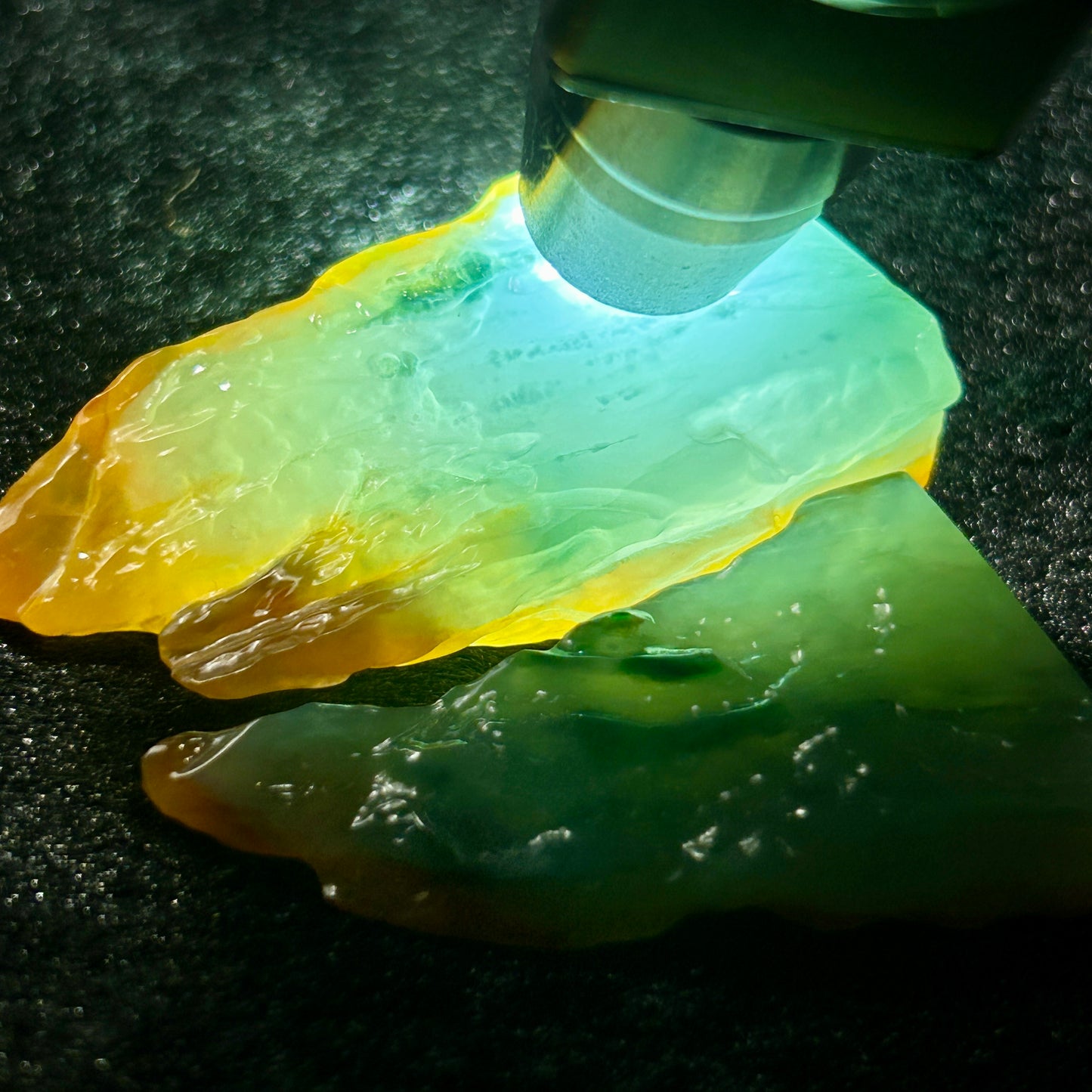 Natural Type A Jadeite | Water Stone Ice Floating Jadeite Slab (Two Pieces) | 57g & 29g | 67×27×21mm & 58×24×17mm