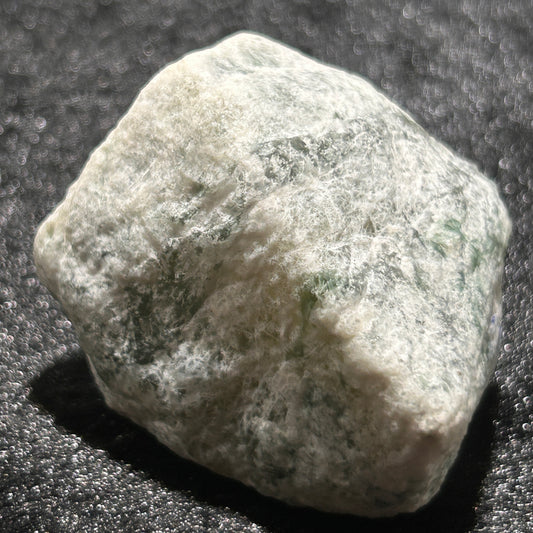 Natural Type A Jadeite | Mo Xi Sha Weathered Skin Jadeite – Small Premium with Floating Patterns | 188g | 50×50×40mm