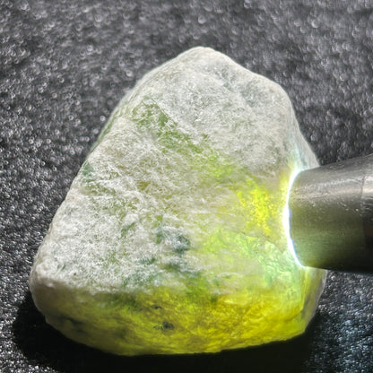 Natural Type A Jadeite | Mo Xi Sha Weathered Skin Jadeite – Small Premium with Floating Patterns | 188g | 50×50×40mm