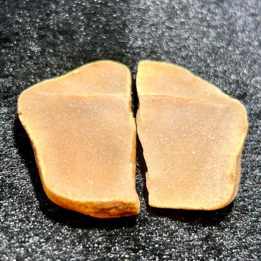 Natural Type A Jadeite | Full Yellow Da Ma Kan Semi-Mountain Semi-Water Material (Two Pieces) | 35g | 45×25×7mm
