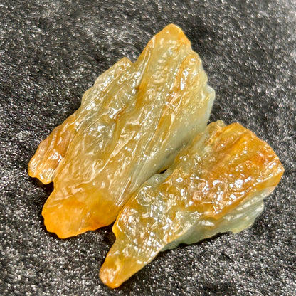 Natural Type A Jadeite | Water Stone Ice Floating Jadeite Slab (Two Pieces) | 57g & 29g | 67×27×21mm & 58×24×17mm
